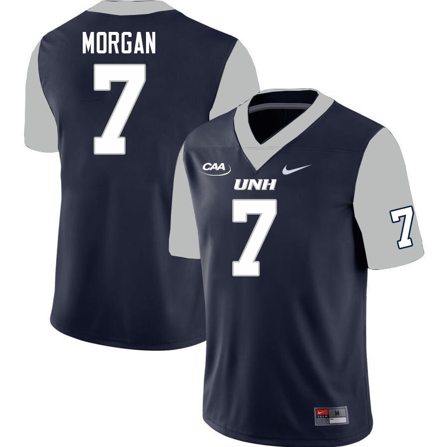 New Hampshire Wildcats #7 Seth Morgan College Football Jerseys Stitched Sale-Navy